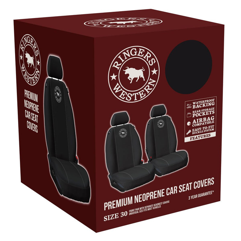 Ringers Western Front Car Seat Covers Neoprene Black -