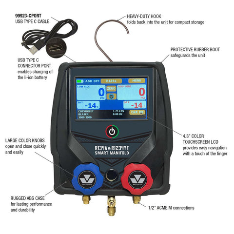 Mastercool R134A & R1234YF Smart Manifold TOX99935