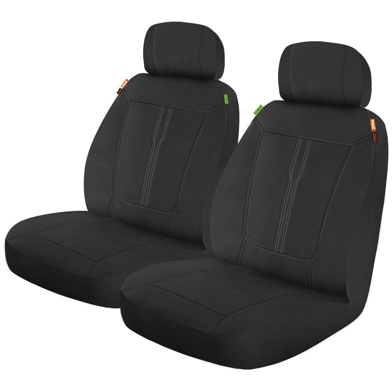 Maxi Trac Front Car Seat Covers HD Repreve, Black - Pair