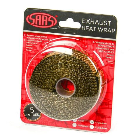 Saas Exhaust Wrap Basalt Titan 25mm (1in) X 5m SHWT2505
