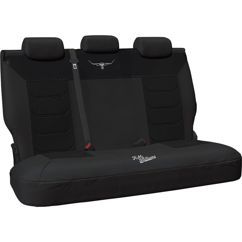 RM Williams Rear Car Seat Cover Polyester Mesh, Black -