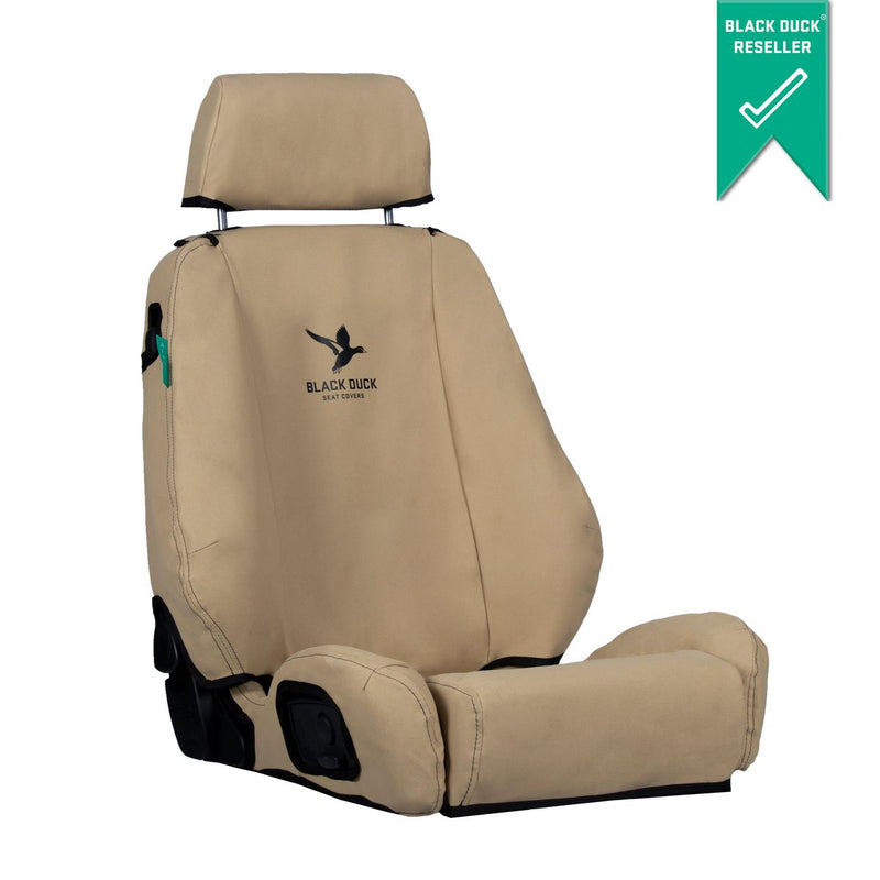 Black Duck Front Driver Car Seat Cover, Canvas, Light