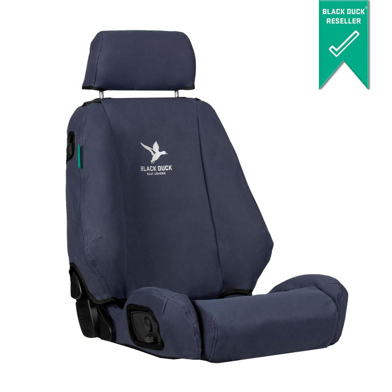 Black Duck Front Driver Car Seat Cover, Canvas, Navy Blue