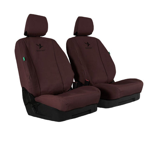 Black Duck Front Car Seat Cover Canvas, Maroon - Pair