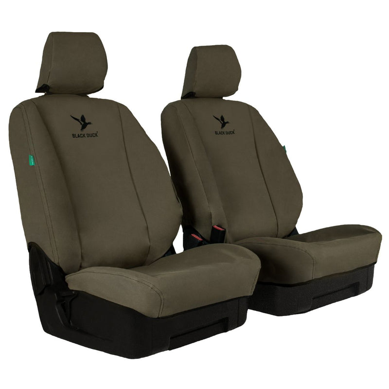 Black Duck Front Car Seat Cover Canvas, Khaki - Pair