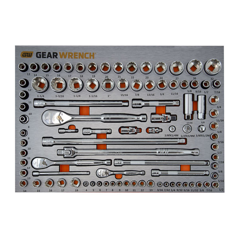 Gearwrench 90 Pc. 1/4in, 3/8in & 1/2in Drive Metric & SAE