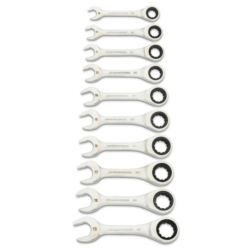 Gearwrench 10 Piece 90-Tooth 12 Point Metric Stubby