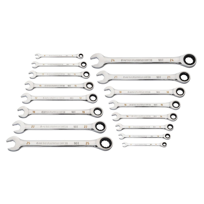 Gearwrench 16 Piece 90-Tooth 12 Point Metric Combination