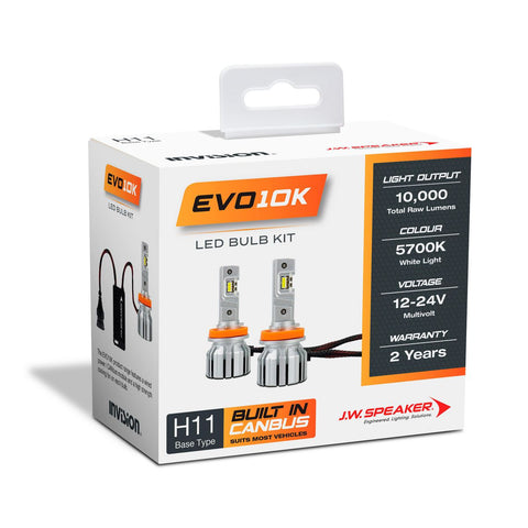 JW Speaker EVO10K H11 LED Headlight Kit 12V 50W 5700K
