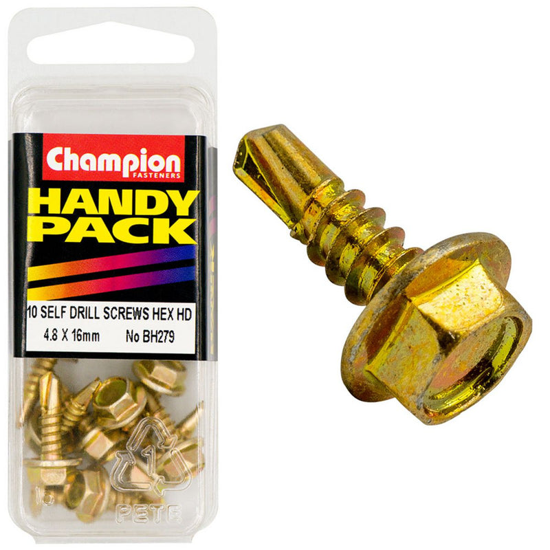 Champion Self Drilling Screw Hex Head 4.8 X16mm BH279