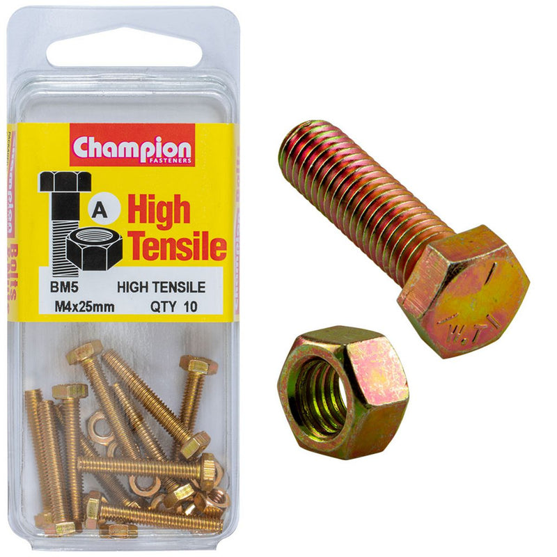 Champion Fasteners Hex Set Screw High Tensile M4X25Mm