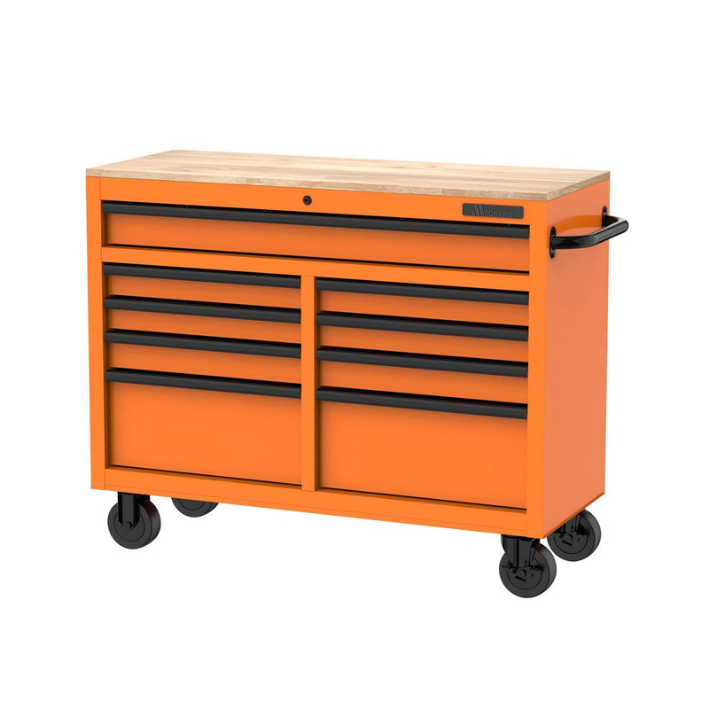 Orange Mechpro 46 Inch 9 Drawer Tool Trolley Workbench