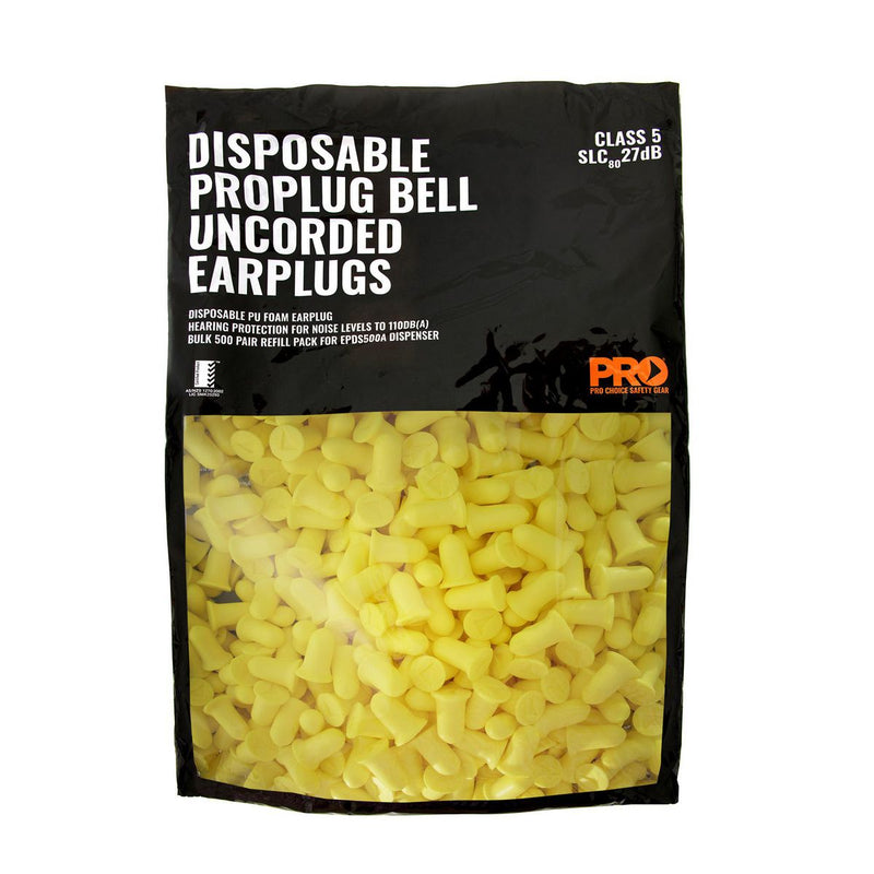 Prochoice Earplug uncorded Probell 500 Pack EPYU500R