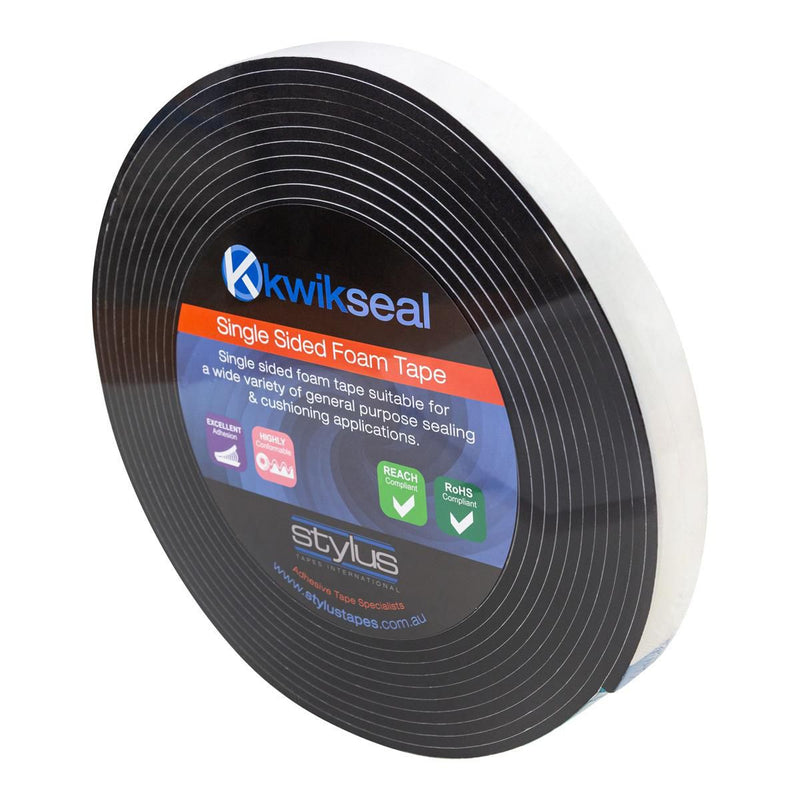 Stylus Epdm Foam Tape 24mm x 5m Black 7078-20