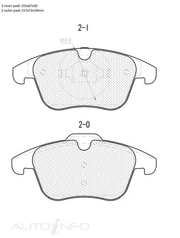 Motorgear Brake Pads Front Ford Volvo Land - BDP1998