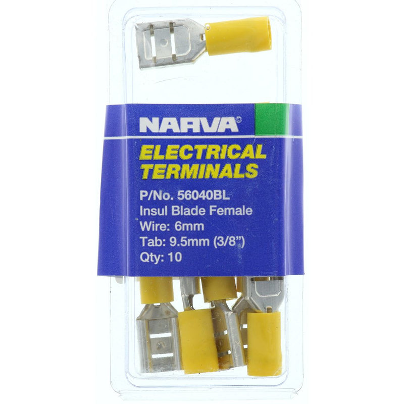 Narva Terminal Female Blade 5mm - 6mm Yellow 56040BL