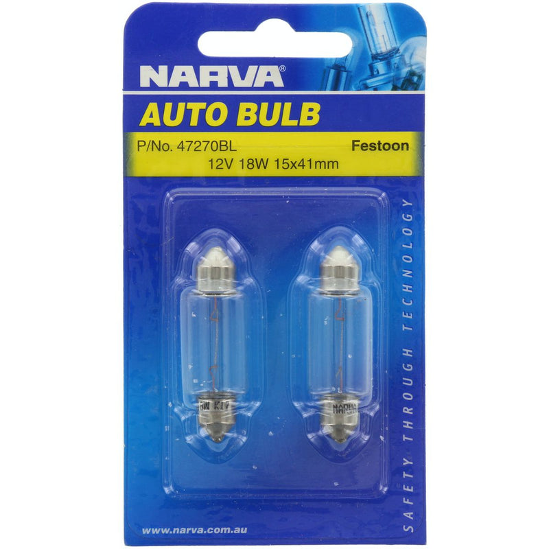 Narva Globes Festoon 12V 18W 2 Pack 47270BL
