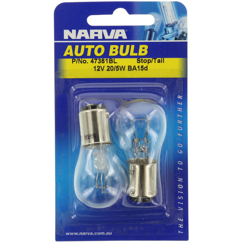 Narva Globes Tail Light/Indicator 12V 20/5W 2 Pack 47381BL