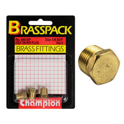 Champion Fasteners Hose Fitting 1/8In. Bsp Hex Plug 6401BP