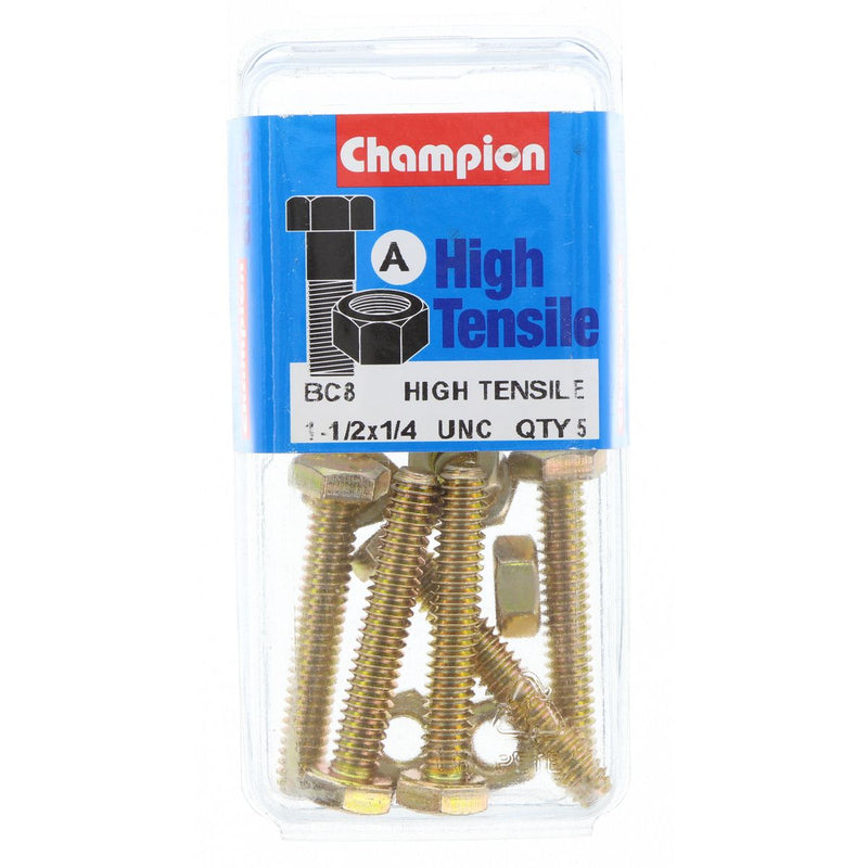 Champion Bolt & Nut Pack UNC 1-1/2 x 1/4 BC8