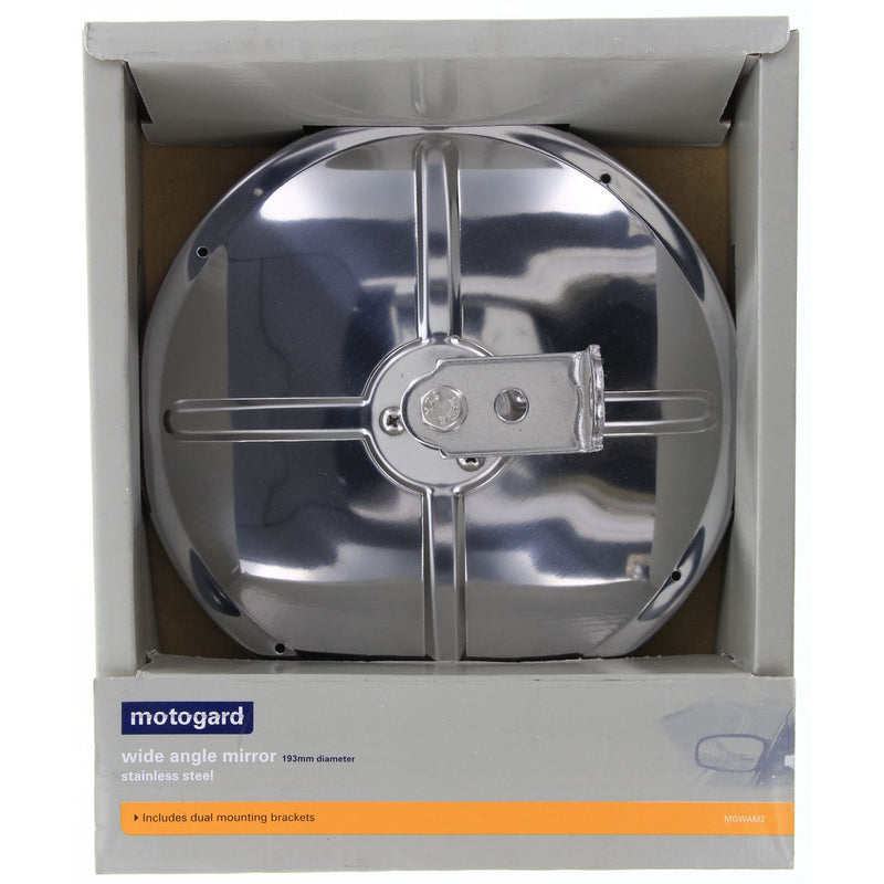 Motogard Wide Angle Stainless Steel Mirror 193mm Round
