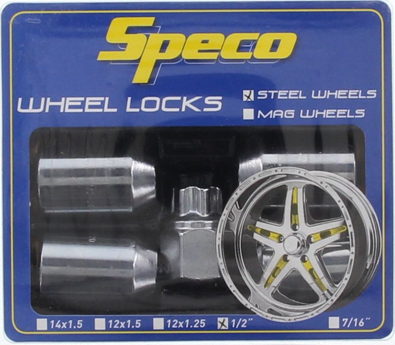 Speco Lock Nut Wheel Set 1/2" 4 Pack WN402