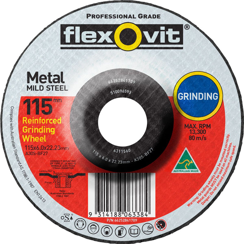 Flexovit Grinding Wheel 115mm 66252841709