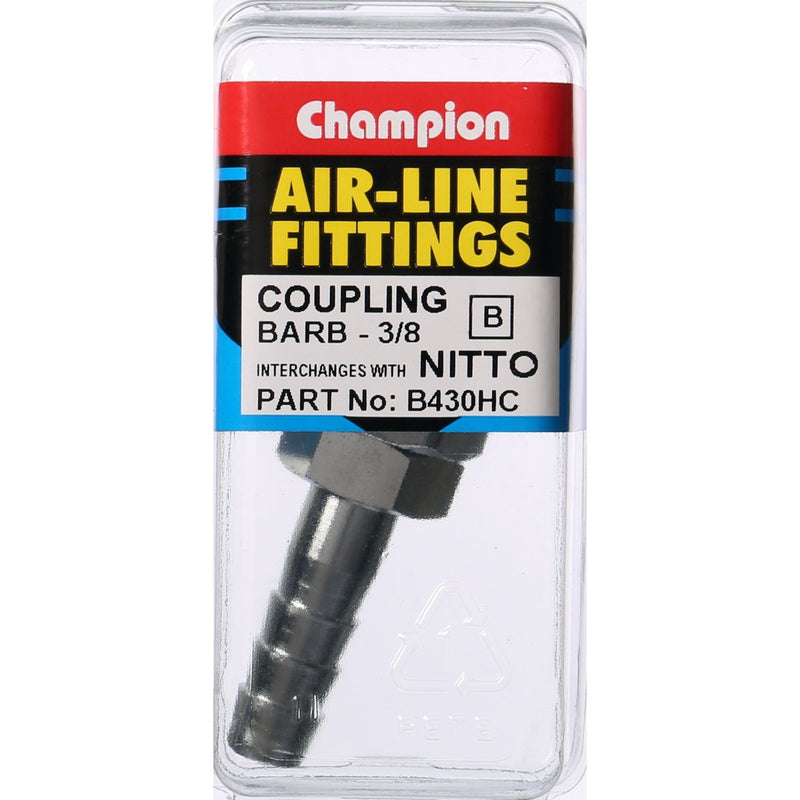 Champion Fasteners Hose Barb Coupling 3/8In B430HC