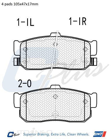 C-Plus Brake Pads Rear Nissan Blu Max A33 - DB1247CP