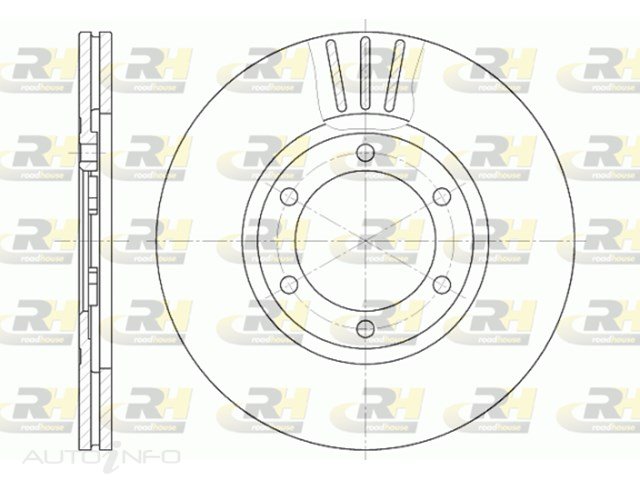 Brakeco Disc Rotor Front Ford Mazda 256*20*18 Vent 6STUD 86ID 21HT - DR631V-RH