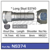 Nice Wheel Stud & Nut M12x1.50 40.1mm NS374