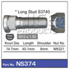Nice Wheel Stud & Nut M12x1.50 40.1mm NS374