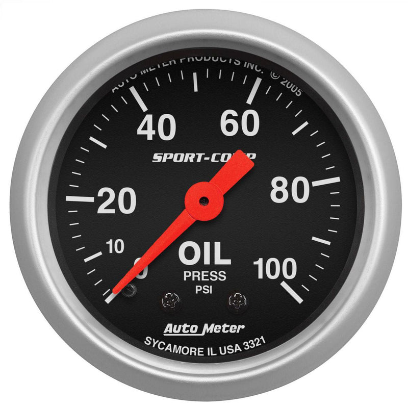 Autometer Sport Comp 2-1/16in Oil Pressure Gauge 0-100PSI