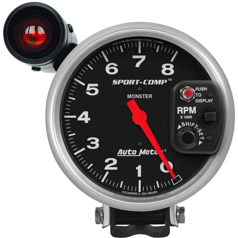 Autometer Sport-Comp 5in Tacho Gauge 8,000rpm Pedestal