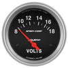 Autometer Sport-Comp 2-5/8in Volt Meter Gauge 8-18 Volts