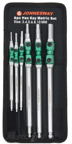 Jonnesway 3-10MM Hex Key Set 180DEG - H06W106S