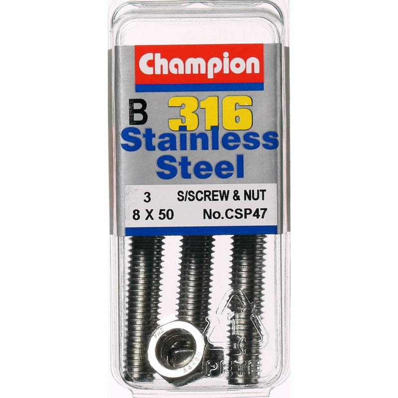 Champion Fasteners Hex Set Screw & Nut Stainless Steel