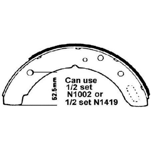 Brake Bonders Brake Shoe Non Asbestos 228.6mm N1418