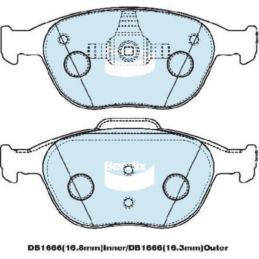 Bendix Heavy Duty Brake Pad Set Front DB1666 HD