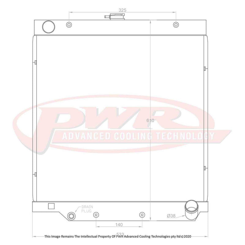 PWR Radiator 55mm fits Toyota Landcruiser HZJ70/75 Diesel