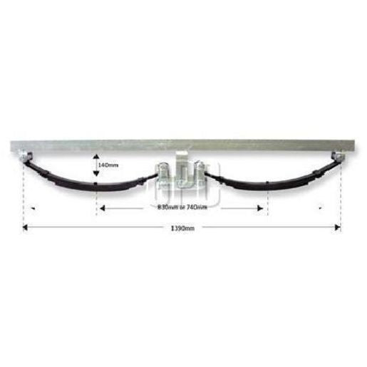 Trojan Tandem Eye To Eye Leaf Spring Suspension 3500Kg 6