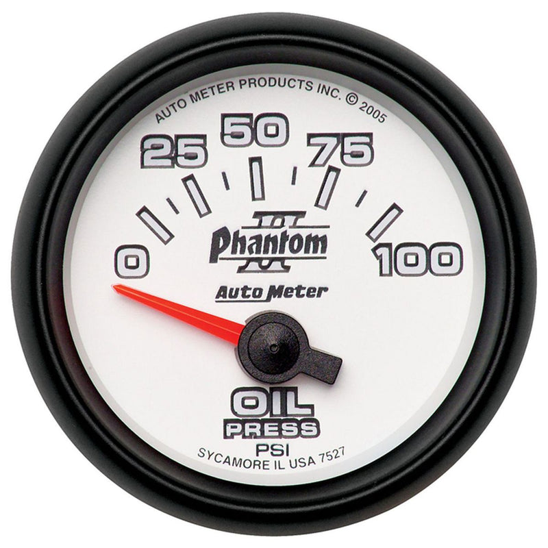 Autometer Phantom II 2-1/16in Oil Pressure Gauge 0-100PSI