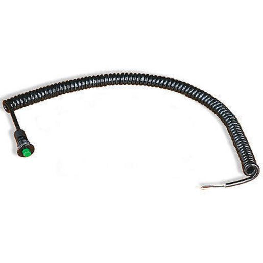 B&M Switch Spiral Cord Momentary Green Push Button 60in