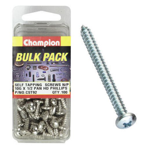 Champion Nickel Screw Self Tapp Panhead Phillips 4.8mm x