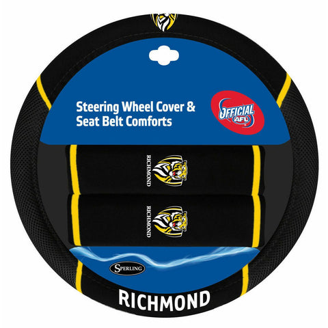 AFL Steering Wheel Cover/Seat Belt Cover Set - Richmond