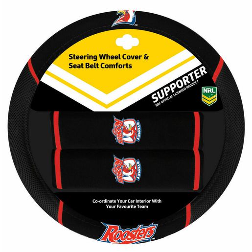 NRL Steering Wheel Cover/Seat Belt Cover Set - Sydney