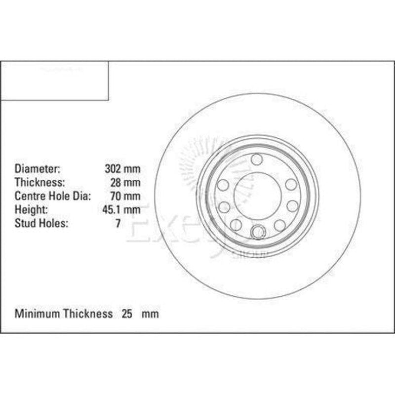 DBA Standard Brake Rotor Pair 302mm Front DBA2817