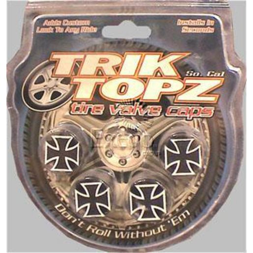 Trikto Iron Cross Tyre Valve Caps 4Pc Black TT8071