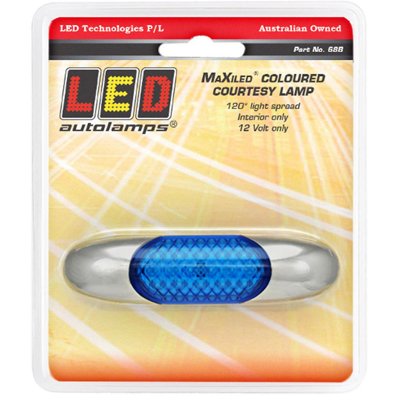LED Autolamps Interior Light with Chrome Frame 10W Blue