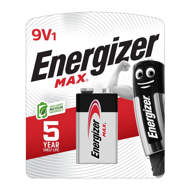 Energizer Max 9V Alkaline Battery 1 Pack 522BP1T